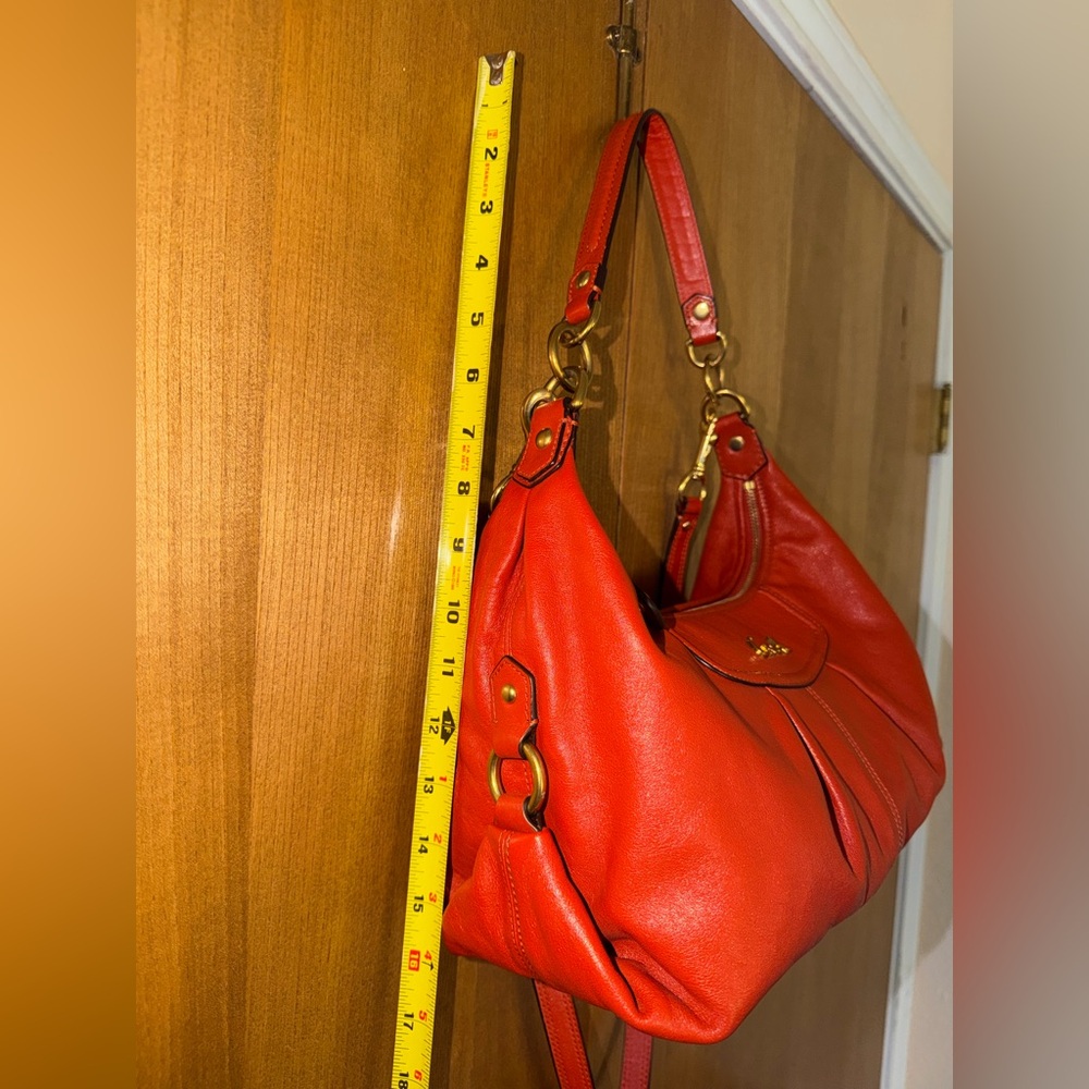 Coach Ashley Leather Convertible Hobo in Orange, Gold Hardware, F19761 - Picture 10 of 16